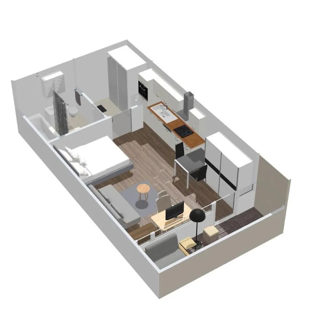 Large Cozy Studio With Balcony And Kitchen At Pasing 뮌헨